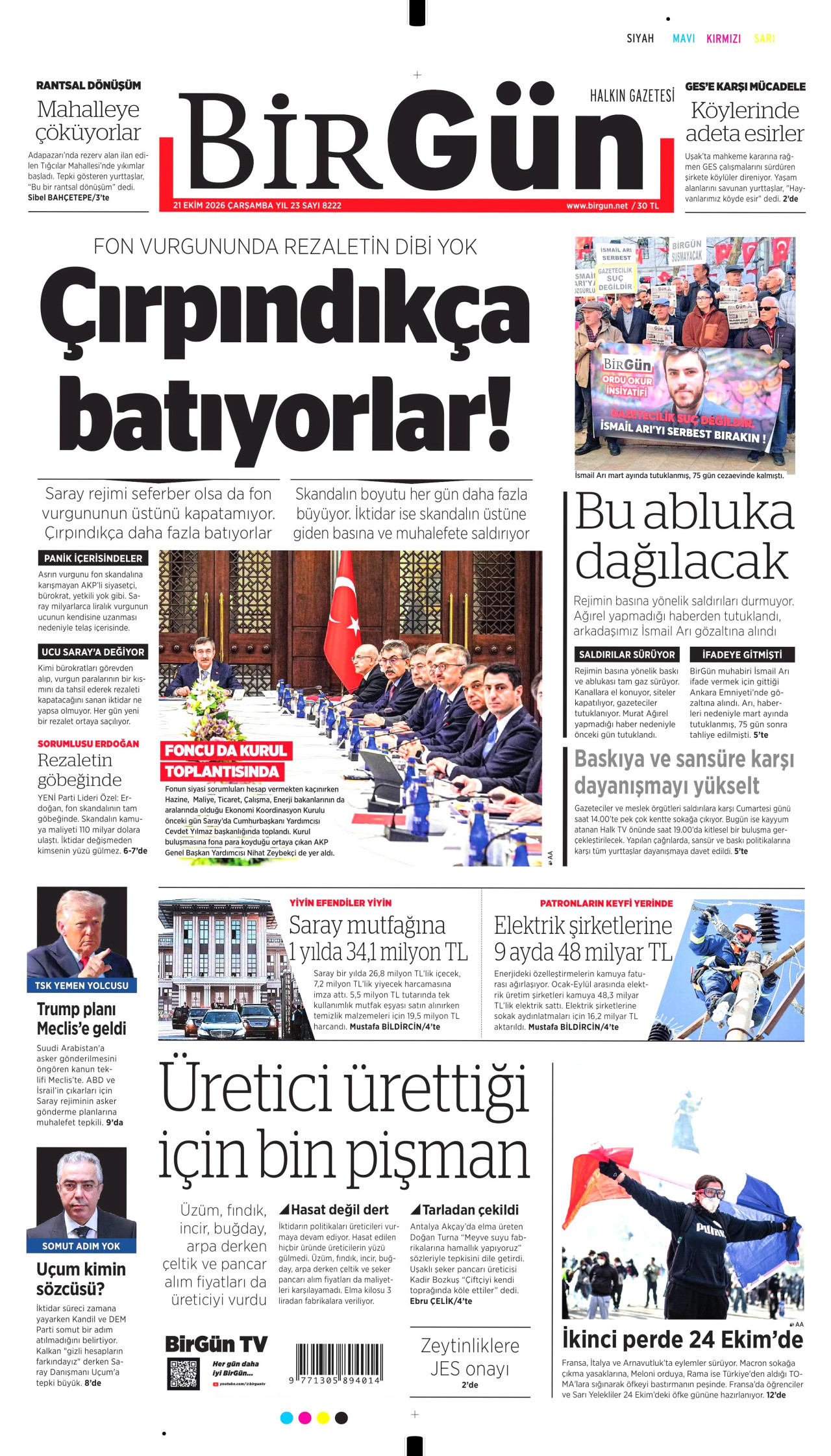 BirGün Gazetesi gazetesi manşeti