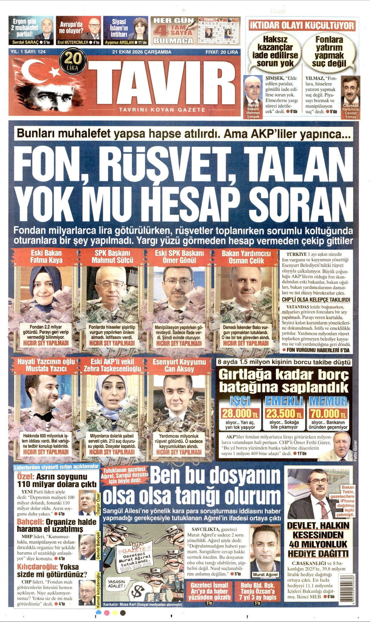 Tavır Gazetesi Gazetesi gazetesi manşeti